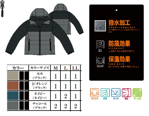 マイクロポリ中綿(ボール綿)ライトダウンタイプ切替 全4色アソート 16枚入り GMW-44706