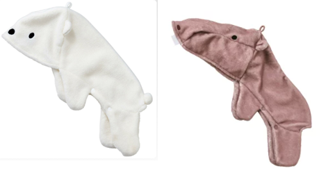 ヘアタオル　シロクマ /カバ　48個入り 4945119099698・4945119099704