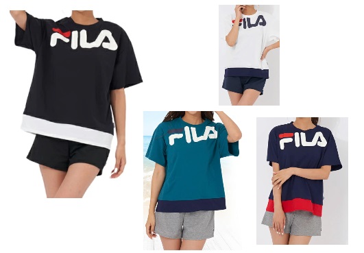 納期来年の2月～出荷です！【FILA】フィラ　レディース 水着セット Tシャツ キャミ ビキニパンツ ショートパンツ　全4色アソート　20枚入り 324601