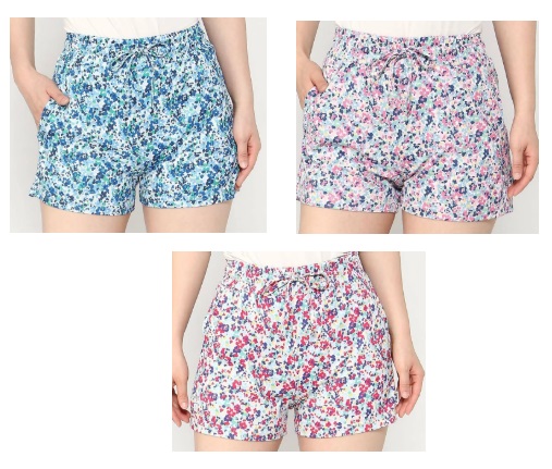 納期来年の2月～出荷です！【FILA】フィラ　レディース 　スムース裏小花柄ショートパンツ　全3色アソート　20枚入り 324652
