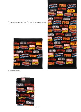 11/26(水)までSale★Marvel マーベル ヒーローズネーム ウォッシュタオル&フェイスタオル　10個入り 2505022900