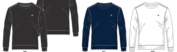 【FILA】フィラ　メンズ/レディース　スウェットトレーナー　全3色アソート　20枚入り 785431・795431