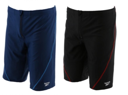 納期来年の2月～出荷です！【 Reebok】リーボック　メンズ　フィットネス水着 フロントジップルーズスパッツ　4分丈　全3色アソート　20枚入り 424750