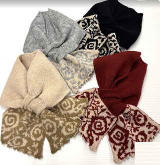 ローズ柄ニット差し込みマフラー　12枚入り 1003779971