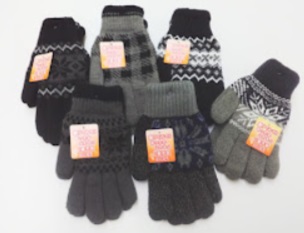 【国産】紳士/婦人　二重編み手袋　裏ボア　30双入り 1003709151・1003709161