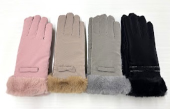 婦人　ファー＆リボン手袋　12双入り 1003780211