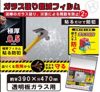 ガラス破り軽減フィルム　2枚入り　40個入り HED-8452