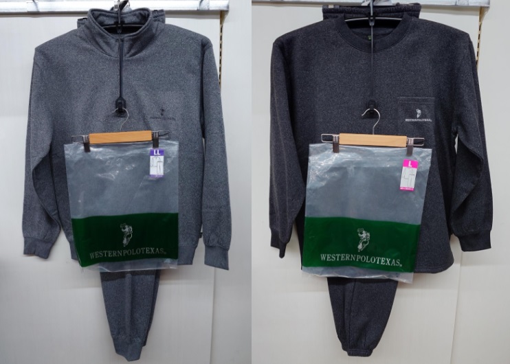 紳士　裏起毛　丸首胸ポケ/ハーフジップ　スーツ　16枚入り 1003823291・1003823281