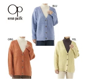 【OP】オーシャンパシフィック　レディース　ブークレカーディガン　全3色アソート　20枚入り 552154