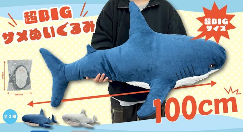 超BIG！サメぬいぐるみ 100cm　全2色アソート　24個入り NC-294
