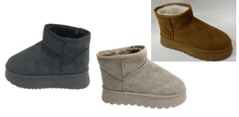 レディース　厚底ムートン　ショートブーツ　全3色アソート　10足入り 29884