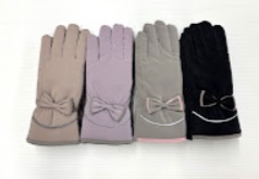 婦人　リボン/リオン＆ファー　手袋　12双入り 1003780201・1003780211