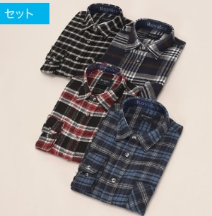 紳士　「ＲＯＹＡＬＣＹ」　長袖ビエラ起毛シャツ　20枚入り 468053