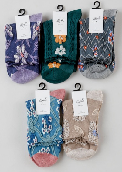 婦人　フロート柄ソックス1P(花柄)　100個入り 1003450001