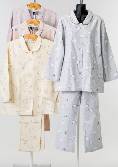 婦人　ネルプリント前開きパジャマ　10枚入り 1003456012