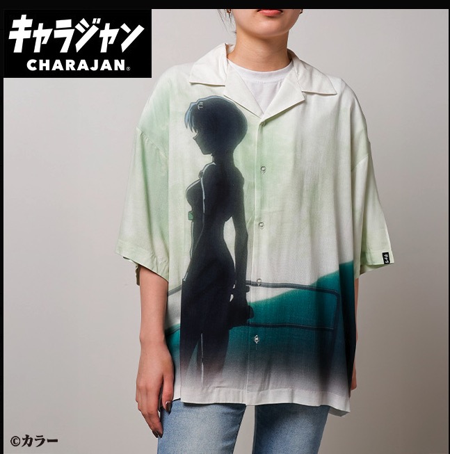 【キャラジャン】エヴァンゲリオン　綾波と月　アロハシャツ　1枚入り  4885011900・488501400