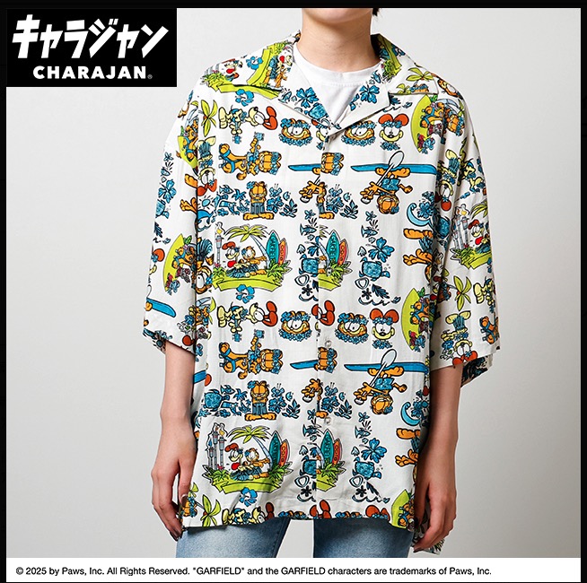【キャラジャン】ガーフィールド　ハワイアンアロハシャツ　1枚入り  3995004600・3995004900