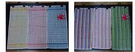 柄込みフェイスタオル　ストライプ柄/チェック柄　160枚入 1003797481・1003797491