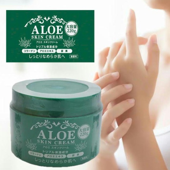 【日本製】アロエ スキンクリーム 大容量　220ｇ　96個入 4571212863302
