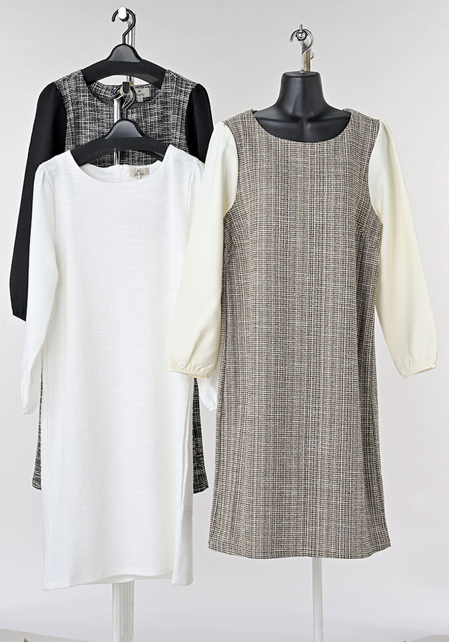 【CHO】長袖ツイード袖切替TN　6枚入り  1003832131