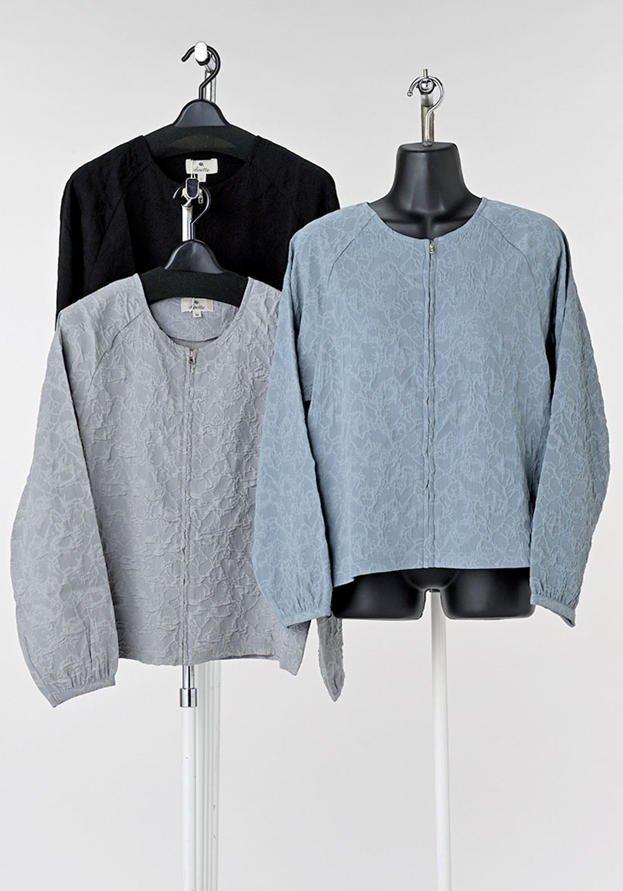 【CHO】長袖ジャガードノーカラーJK　6枚入り  1003832141