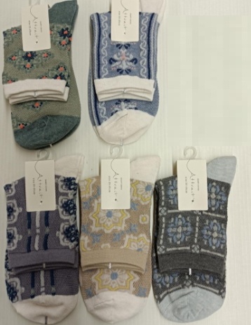 【残りわずか】婦人　フロート柄メッシュクルーソックス　100足入 1003100961