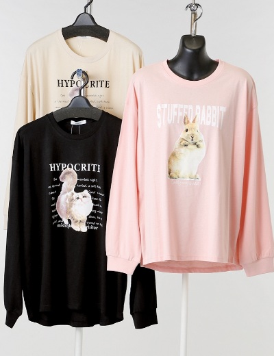 【残りわずか】　【VM】婦人　天竺ワイドリブ長袖T　24枚入 1003336135