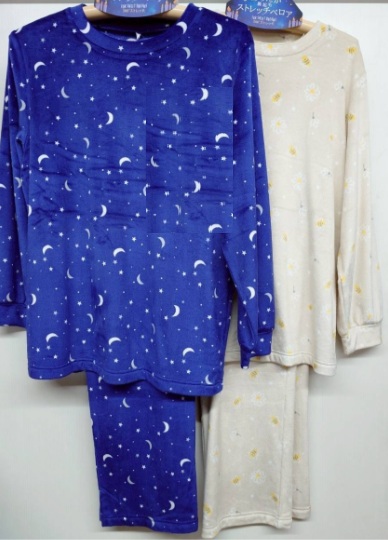 【残りわずか】婦人　ストレッチベロアプリント被りパジャマ　13枚入 1003455686