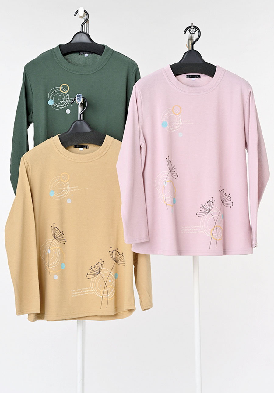 婦人　長袖　表面変化生地シリーズ　2種　6枚入  1003829171・1003829161