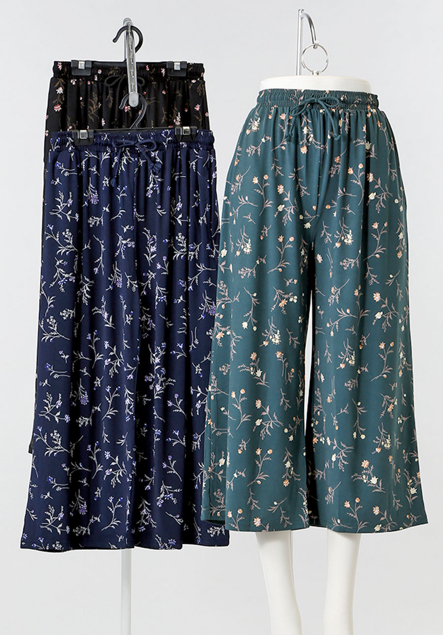 婦人　ふわりら花柄9分丈パンツ　12枚入  1003783651