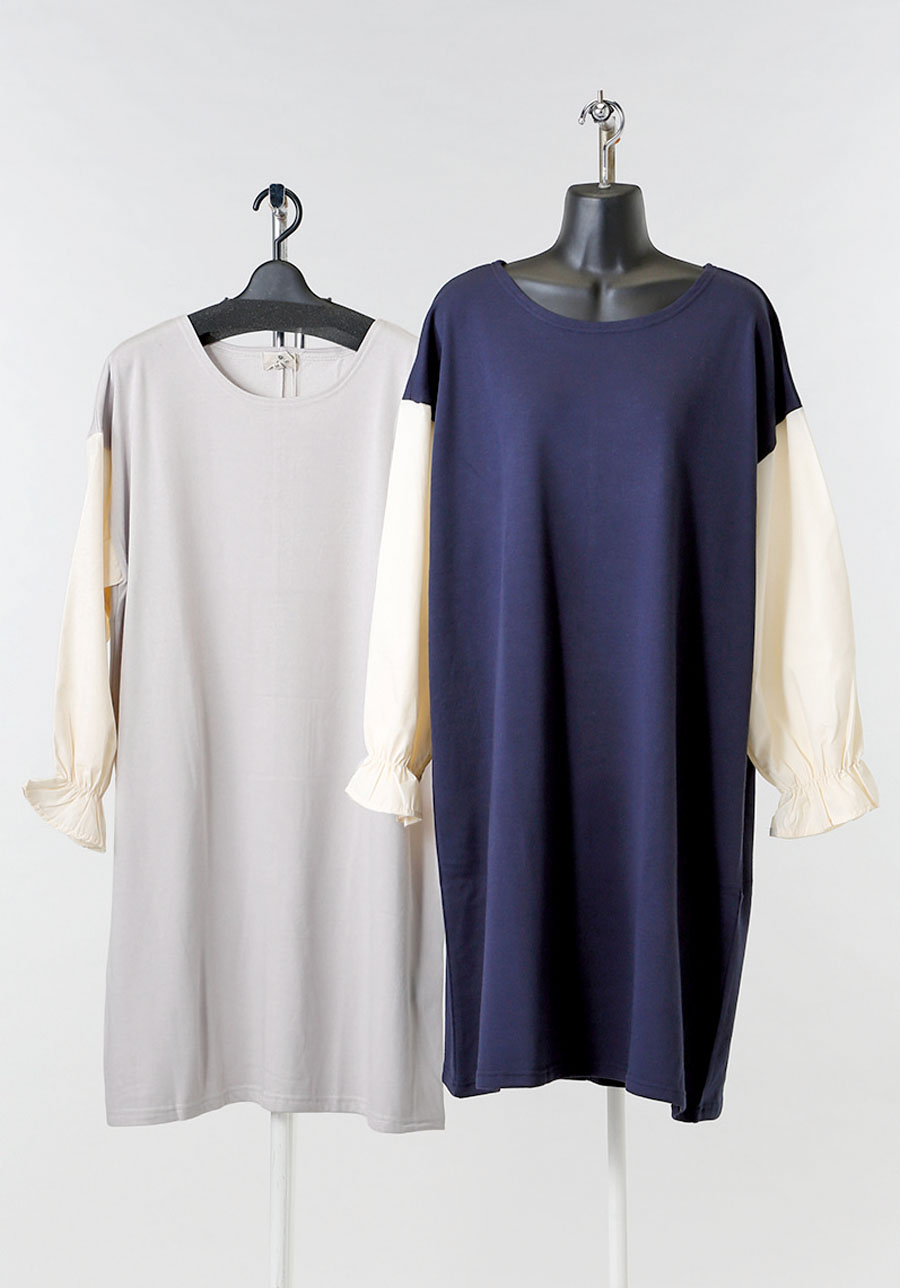 婦人　長袖ミニ裏起毛袖切替TN　6枚入  1003783671