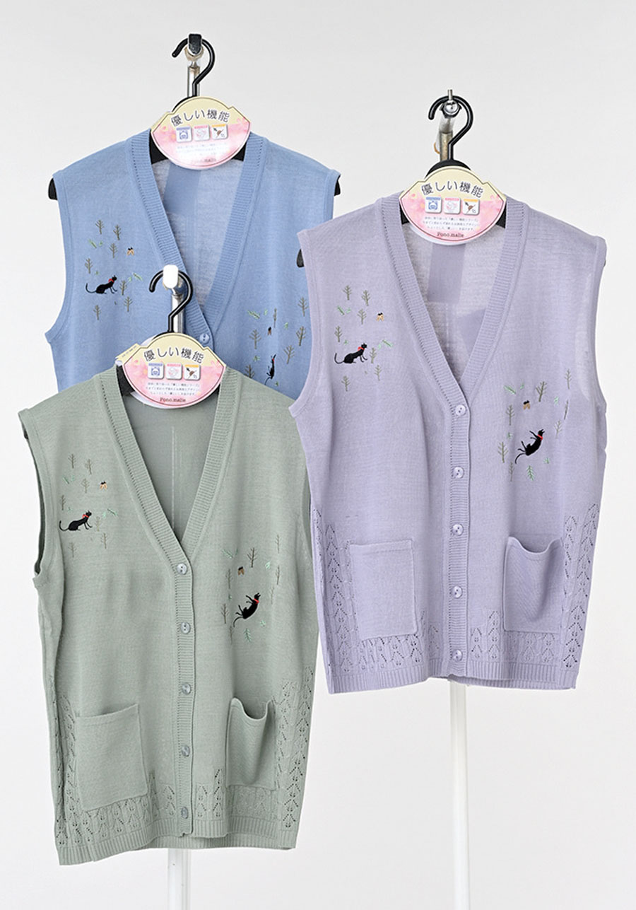 婦人　12G刺繍ベスト　4枚入  1003829191