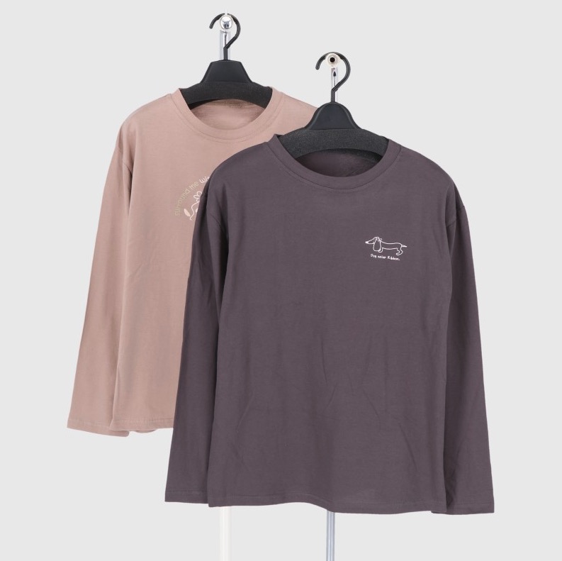 婦人長袖プリントTシャツ　１2枚入り  753501・753502