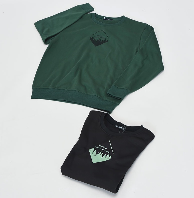 紳士　裏起毛クルートレーナー　アウトドア柄　２サイズセット  753512・753515