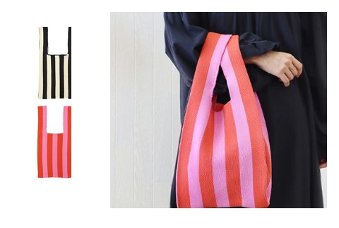 ニットバッグ M ストライプ　全2種アソート　30個入 36423750327・36423750328