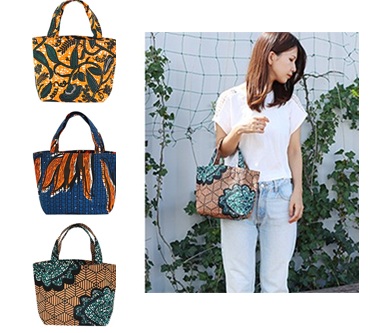 バッグ トートS アフリカンプリント　全3種アソート　30個入 11724750339・11724750340・11724750343