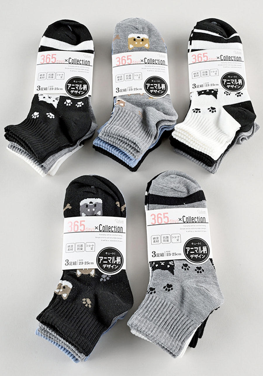 婦人　綿混ショート丈ソックス３P×30セット  1002821241