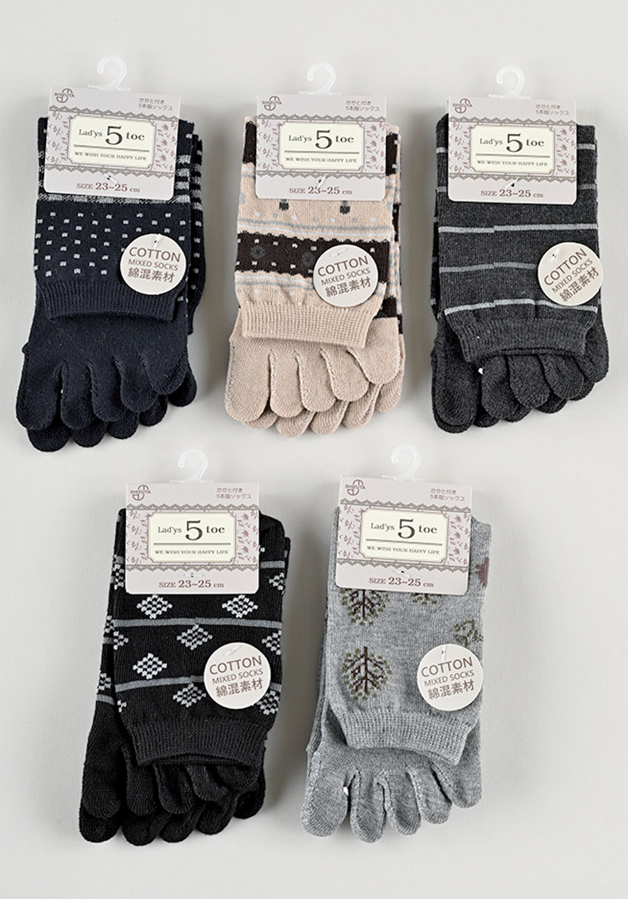 婦人　５本指　ソックス　60足入　2種