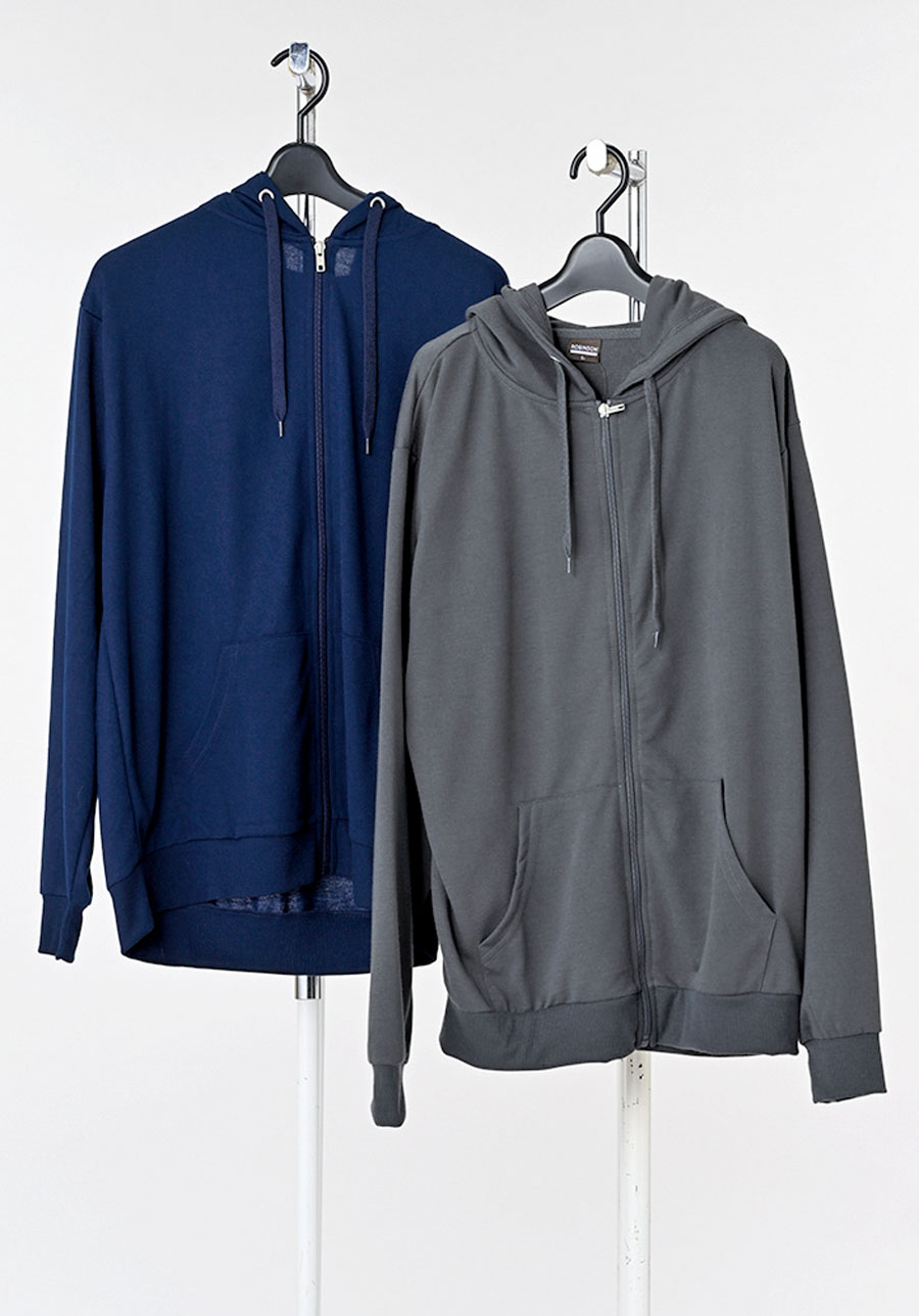 メンズ　裏起毛無地　フルジップパーカー　24枚入  1003626701