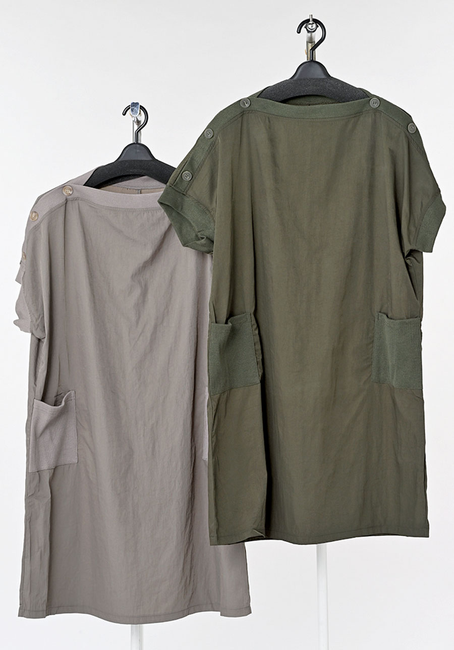 婦人　ナイロンワッシャー飾りボタンチュニック　10枚入  1003820821