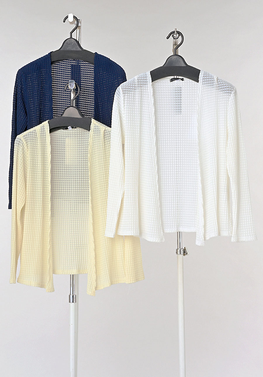 長袖　表面変化ポコポコ生地トッパー　6枚入  1003829091