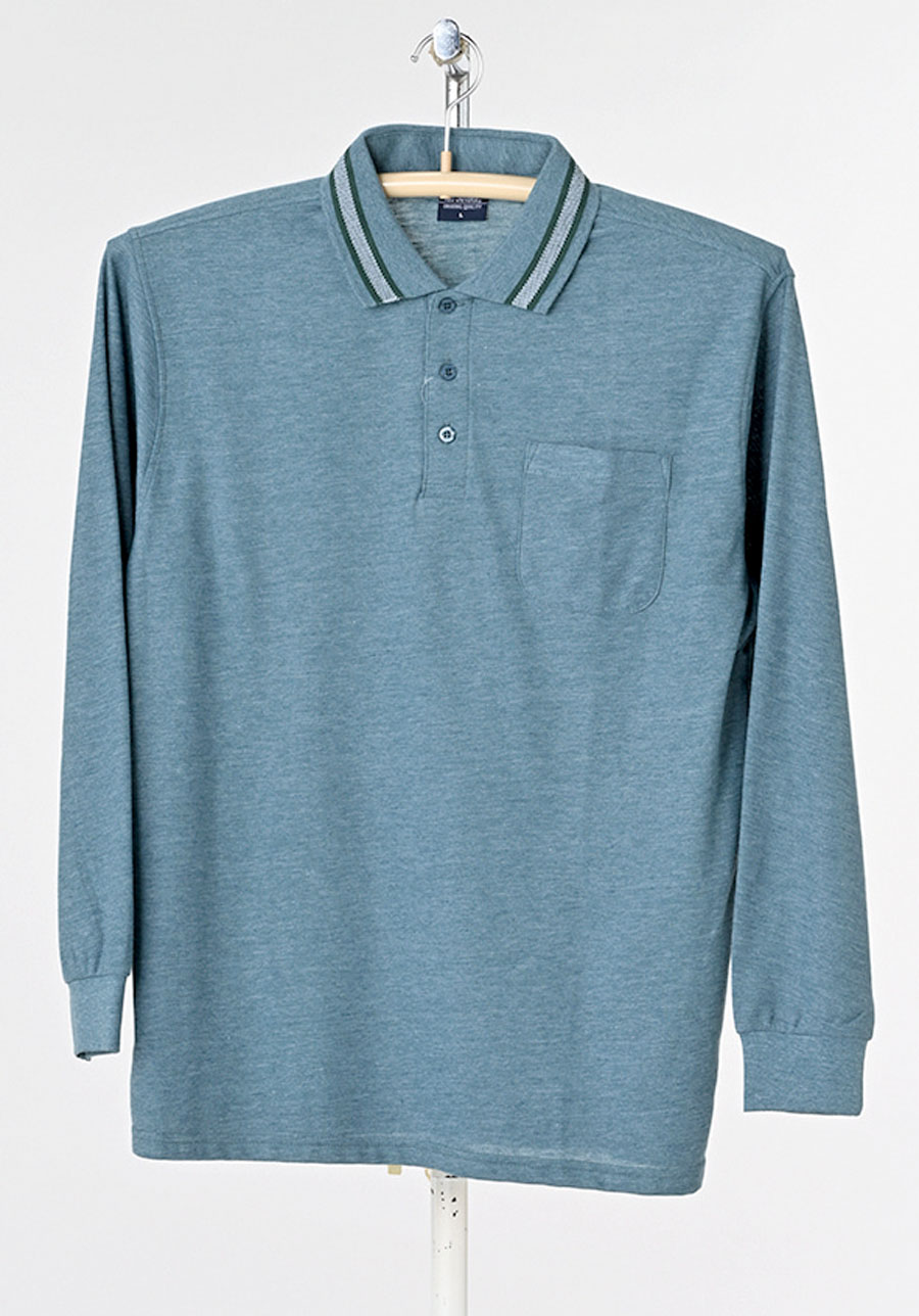 メンズ　長袖　衿JQ鹿の子ポロシャツ　2種