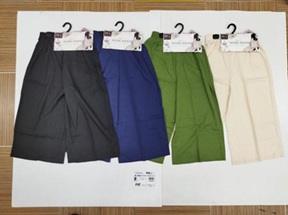 婦人　麻混　ワイド　クロップド丈/フルレングス丈/テーパード丈　　パンツ　30枚入 1003602851・1003602861・1003602871