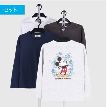 ディズニー合寸長袖Tシャツ2柄　12枚入  468612