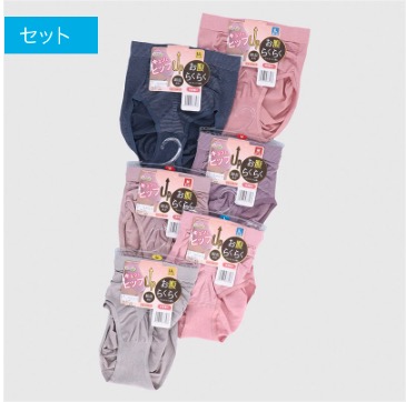 婦人　綿混成型ボーダー無地込みショーツ　60枚入り  468808