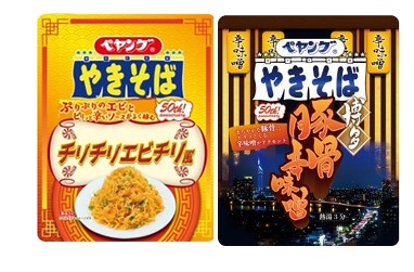 まるか食品 ペヤング　チリチリエビチリ風やきそば/博多豚骨辛味噌やきそば　360個入 4902885012788・4902885012801