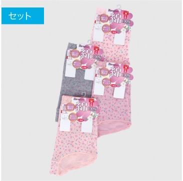 婦人　２P綿100％針抜きプリントショーツ　1分丈　30枚入り  468857