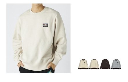 【OP】メンズ 　胸ワッペン付き 裏起毛クルースウェット　全4色アソート　12枚入り 535017