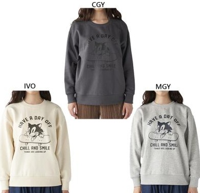 【OP】オーシャンパシフィック　レディース 　キャラクター 裏起毛クルースウェット　全3色アソート　12枚入 555015