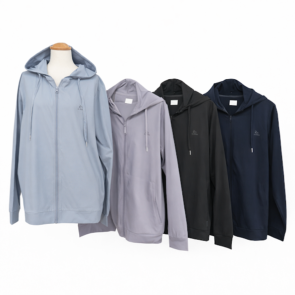 〚S-3〛ストレッチドライ天竺/ジップパーカー　18枚入り  1003396111